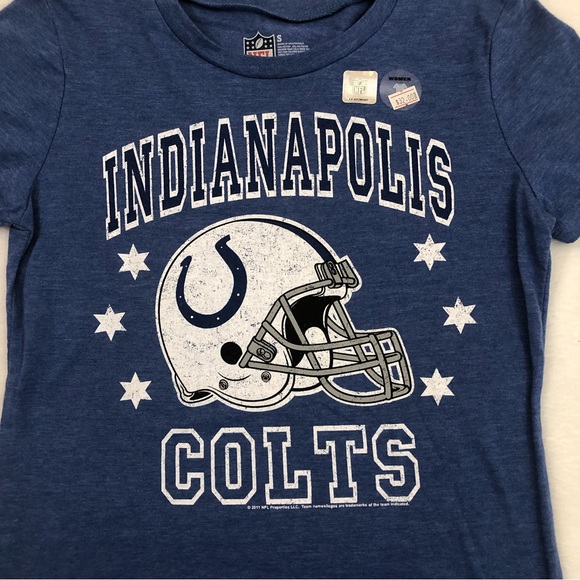 NFL 4 Her Indianapolis Colts Football Helmet Graphic Logo Blue Shirt Womens S. - Picture 2 of 5